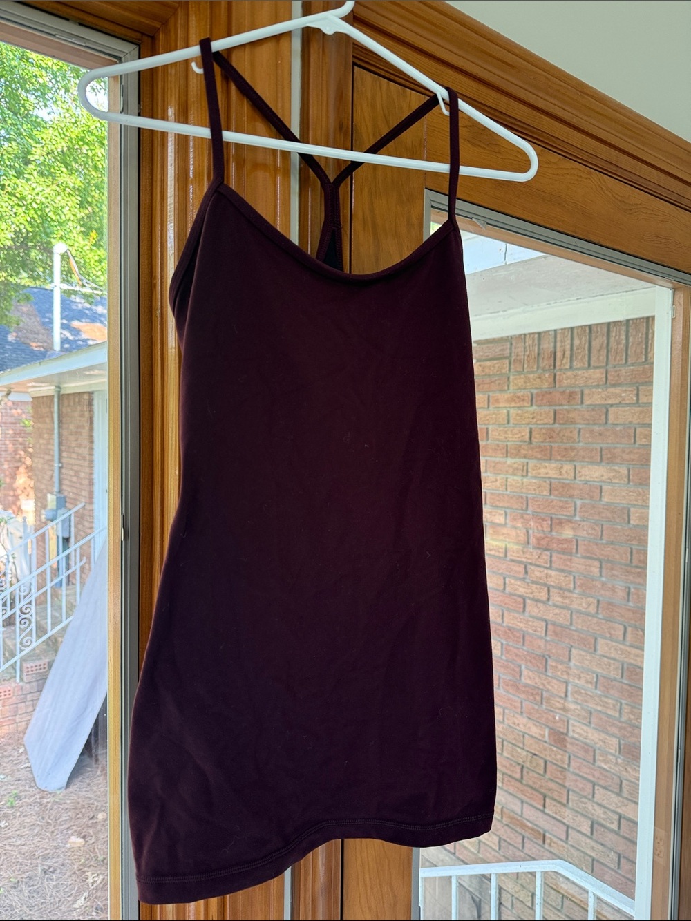 lululemon power Y tank top women size 10 maroon Razorback